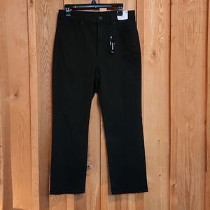 NEW Express Super High Rise Straight Leg Cropped Jeans, Size 10, Black